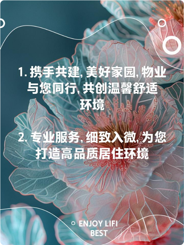携手共建, 美好家园, 物业与您同行, 共创温馨舒适环境